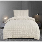 Biancheria da letto beige in crêpe per letto singolo 140x200 cm Naomi – My House