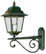 Applique Esterno Classica Gorizia Metallo Ceramica Verde Sfumato Oro 1 Luce E27