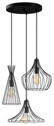Lampadario a sospensione con filo MEZOPOTAMYA 3xE27/40W/230V nero