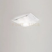 Michela p/p plafoniera metallo e vetro bianco finitura cromo 2 luci...