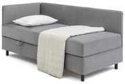 Letto singolo imbottito grigio con contenitore con materasso incluso 90x200 cm Avela – Bonami Selection