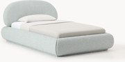 Letto singolo imbottito in bouclé con contenitore Alba