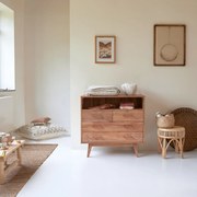 Tikamoon - Cassettiera per bambini in legno di acacia 4 cassetti Oslo