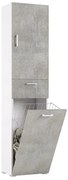 Mobile lavanderia 1 cassetto 2 ante in truciolare bianco anta cemento P 32 x L 45 x H 195 cm