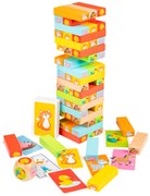 Torre Jenga in legno con animali