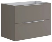 Mobile da bagno sotto lavabo Brera laccato opaco grigio londra L 79.5 x H 60 x P 45.5 cm 2 cassetti, lavabo non incluso