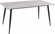Tavolo Rion 130 in ceramica grigio lucido e metallo nero – 130x70x76 cm