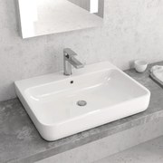 Lavabo D'Appoggio 61x46 Cm Karag Bianco Lucido