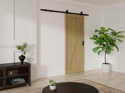 Porta scorrevole con sistema esterno muro H205 x L93 cm  in Legno e MDF Naturale chiaro - BALERMA
