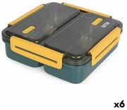 Porta pranzo Ermetico ThermoSport Doppia Acciaio Plastica 19,8 x 19,8 x 6,3 cm (6 Unità)