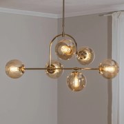 Lampada a sospensione in vetro Portemo Lucea, dimmerabile, Ottone / Oro, Soggiorno / Sala da pranzo, Metallo, Lampada a sospensione