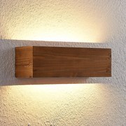 Lindby Benicio applique LED angolare, legno, 37 cm