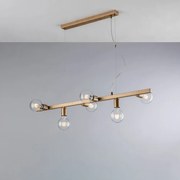 Lampadario Contemporaneo Fabian Oro 6 Luci E27