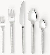 Set di 20 posate opache spazzolate con finitura martellata Miles, 4 persone