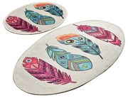 Set di tappetini per il bagno 2 pz 60x100 cm Feather – Foutastic