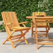Sedie da giardino pieghevoli 2pz 61x67x90cm legno massello teak