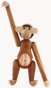 Oggetto decorativo fatto a mano in legno di teak Monkey, alt. 19 cm