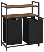 Cesto porta biancheria REX marrone/nero