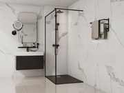 Piatto per doccia da posare o da a incasso 120 x 80 cm in Resina Nero - MIRNOSA