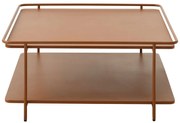 Tavolino da salotto color terracotta in metallo 75x75 cm Yuba – Unique Furniture