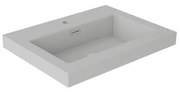 Lavabo a incasso rettangolare vasca centrale Nantes L 61 x H 6 x P 46 cm in resina grigio satinato