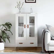 Credenza bianco lucido 69,5x31x115 cm in legno multistrato