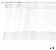 Tenda da Doccia 180 x 180 cm Trasparente Bianco Plastica PEVA (12 Unità)