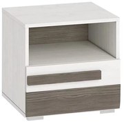 Comodino SARPA 45x46 cm bianco/marrone