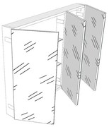 Pensile bagno Easy colore su ordinazione, 3 ante apertura da sinistra P 20 x L 95 x H 75 cm