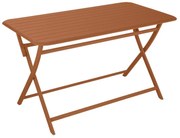 Tavolo da pranzo per giardino pieghevole Idaho NATERIAL struttura e superficie in alluminio arancione per 4 persone 130x75cm