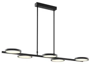Lampada a sospensione moderna nera con LED dimmerabile a 3 livelli 5 luci - Vivé