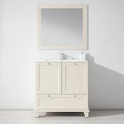 Mobile bagno da terra con lavabo L 80 cm perla, 2 ante per vasca centrale Unike