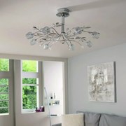 Lampadario Neoclassico Adriana nichel paralume nichel 8x G9 SEYNAVE