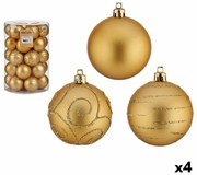 Set di palline di Natale Dorato PVC Ø 6 cm (4 Unità)