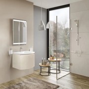 Mobile da bagno sospeso sotto lavabo L 60 x H 40 x P 48 cm beige lucido, 1 cassetto Sole
