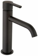 Rubinetto per lavabo a canna media getto laminare cristallino Baleno nero spazzolato opaco JACUZZI RUBINETTERIA