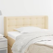 Testiera Ad Orecchio Crema 93x16x78/88 Cm İn Tessuto /
