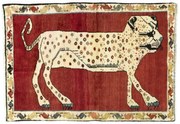 Gabbeh Tappeto 100 x 150 Rosso (Iran) Annodato A Mano