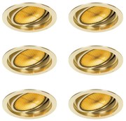 Set di 6 faretti da incasso moderni oro orientabili - Coop 111 Honey