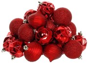 Retlux - Set di addobbi natalizi 30 pezzi rossi