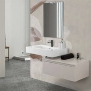 Mobile bagno sospeso 80 con lavabo 100  grigio perla e specchio   Iside