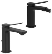 Paffoni Tilt set rubinetti monocomando per lavabo e bidet senza scarico nero opaco