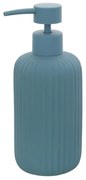 Dispenser sapone blu in ceramica soft touch capienza 330 ml Spring
