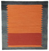 Kilim Tappeto 90 x 100 Rosso (Iran) Tessuto A Mano