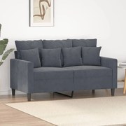 Divano A 2 Posti Grigio Scuro 120 Cm İn Velluto /
