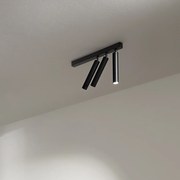 Spot Contemporaneo Bambù Alluminio Nero 3 Led Integrato 10W