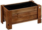 Fioriera per orto in legno Giardiniera a terra marrone H 40 cm