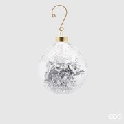 EDG - Enzo De Gasperi  Pallina di Natale vetro Foil argento D. 8 cm