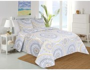 Set con copriletto e federa giallo/grigio con rivestimento trapuntato 220x240 cm Mandala – My House