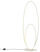 Lampada da terra di design beige con LED dimmerabile a 3 livelli - Boomerang